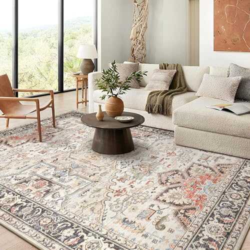 homewill Area Rug Living Room Rugs - 8x10 Soft Machine Washable Oriental Vintage Floral Distressed Rug Large Indoor Floor Carpet for Bedroom Under Dining Table Home Office Decor - Multi