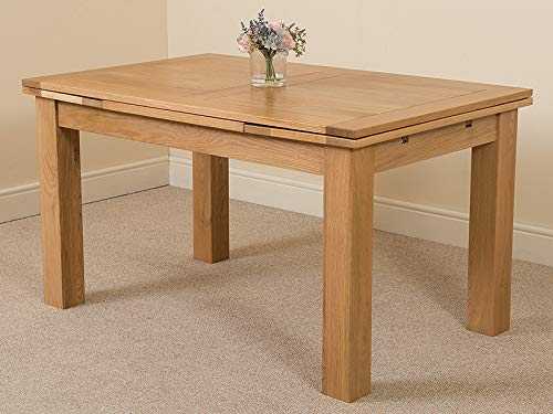 Richmond 140cm - 220cm Oak Extendable Dining Table for 6-8 People | Kitchen Dining Table Oak by Oak Furniture King