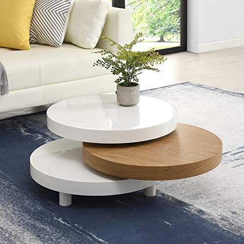 Cherry Tree Furniture Gomboc 3-Layer High Gloss Rotating Coffee Table