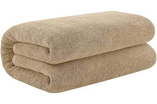 DAN RIVER 100% Cotton Bath Sheet Jumbo Size| Soft Bath Sheets| Oversized Bath Towels| Quick Dry Bath Sheets| Absorbent Bath Sheets| Bath Sheets Spa Hotel|Tan Bath Sheet Towel Set|40x80 in|600 GSM