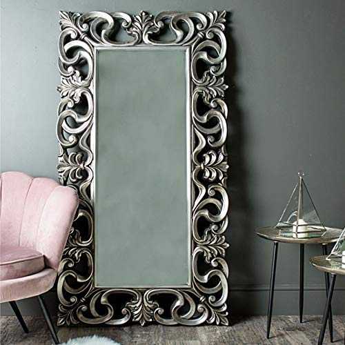 Large Ornate Silver Wall/Floor Mirror 90cm x 168cm