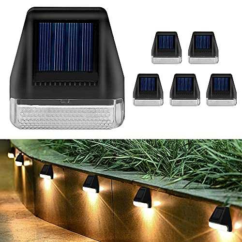 Solar Fence Lights,6 Pack Solar Wall Lights,Outdoor Waterproof Fence Lights,Night Lighs Decor for Outdoor Lighting Garden Stair Fences Patio Path Deck(Warm White)