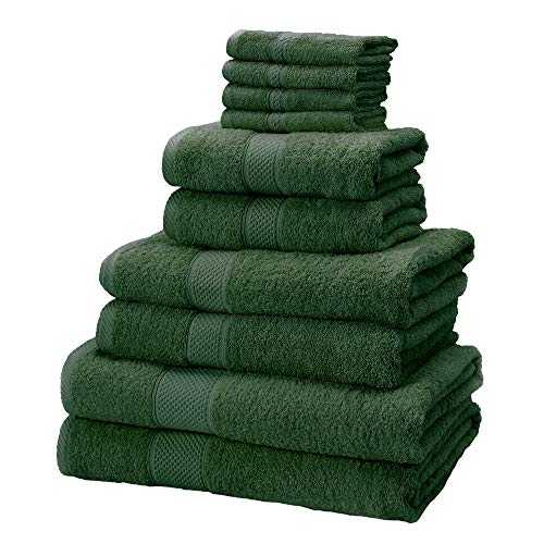 Linens Limited 100% Turkish Cotton 500gsm 10 Piece Towel Bale, Forest Green