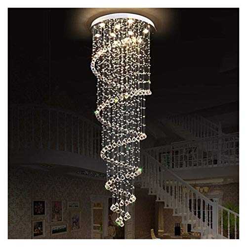 JXJ Chandelier light shades ceiling Spiral Staircase Chandelier K9 Crystal for Living room Kitchen home Stair Long Chandelier Led Salon lighting suspension vertigo