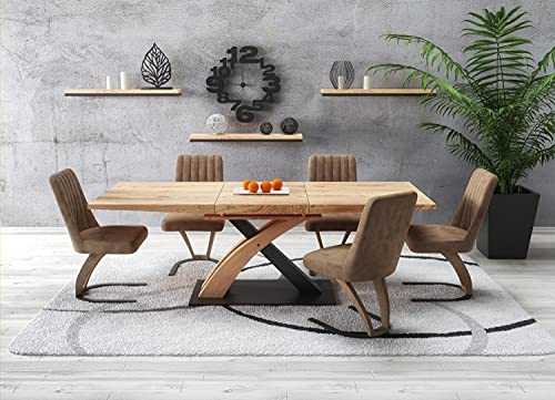 "SANDOR 3" Modern Extending Dining Table in Golden Oak Effect Veneer