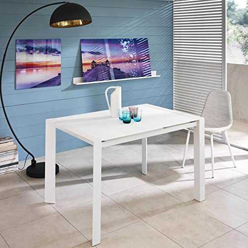 Stone New Banner One Table, Metal, White/White Glass, 90 x 90 x 76 cm