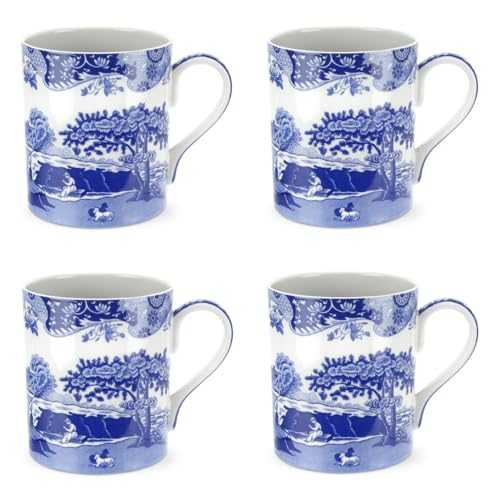 Spode Blue Italian Mug Set of 4 Jumbo Mug 16 Oz