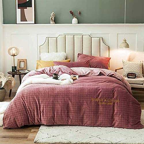 Warm Flannel Duvet Cover Set Reversible Soft Easy Care Luxury Duvet Cover Quilt Bedding Set With Pillowcases (Color : Purple, Size : King)(Purple King)
