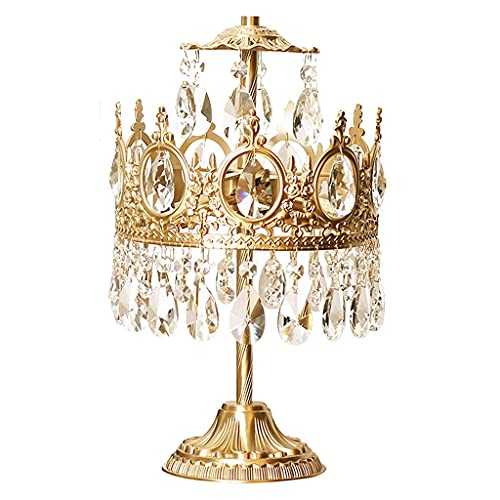 Table lamp Table Lamp Brass Crystal Decorative Table Lamp French Retro Bedroom Bedside Lamp Creative Home Living Room Button Switch Reading Lamp Desk Lamp