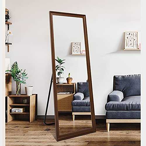 Oak Mirror, with Stand Full Body Fitting Mirror, Clothing Store Mirror, HD Extra Large Free Standing Mirror Full Length 500 Mm*150 Mm