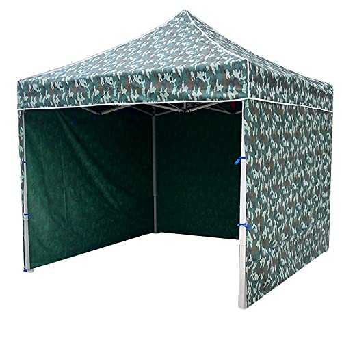 3 * 3M Heavy-duty Gazebo, With 3 Side Walls Outdoor Camouflage Tent Pop-up Retractable Canopy Garage Canopy Garden Awning Shelter(Size:3 * 3m/9.8 * 9.8ft)