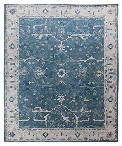 Lya Blue Traditional Persian Old Style Handmade Tufted 100% Woollen Area Rugs & Carpet (250x300 cm - 8x10 ft)
