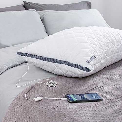 Soundasleep Speaker Pillow - Music Pillow with Built in Speaker - Quilted Cover Singing Pillow with Dual Purpose Adapter