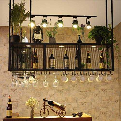 AERVEAL Hanging Wine Bottle and Glass Rack Suitable for Wine Glass Storage 2-Tier Ceiling Bottle Beverage Stand Cocktail or Champagne Flutes for Kitchen Bar Pubs or Restaurants Rack,80Cm(31.5In),80Cm
