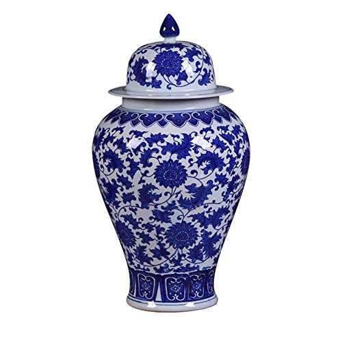 YUBIN Ceramic Vase Porcelain Ceramic jar vase Blue and white Porcelain Flower vase Porcelain Modern Decorative Home centerpiece Traditional Chinese vase Antique Ceramic Vase-A H46.5cmxW24cm