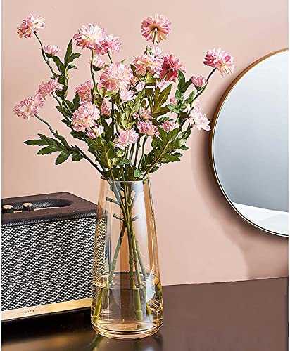 Premium Quality Large Vase cm - Exquisite Amber Flower Vase - Crystal Glass Vase for Home Decor - Vases for Flowers for Room Decor, Farmhouse - Flower Vases for Decor Centerpiece, Tall Vase