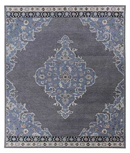 Lewis Blue Traditional Persian Old Style Handmade Tufted 100% Woollen Area Rugs & Carpet (250x300 cm - 8x10 ft)