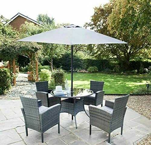 WXYQY 6 Piece Patio Set With Cushions & Parasol Grey Rattan Garden Furniture rattan garden furniture