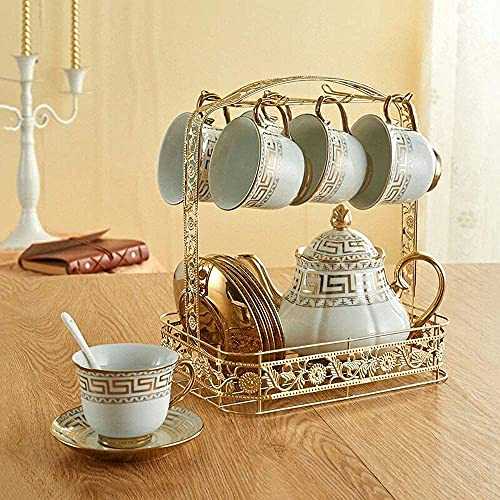 AWJ Japanese Style Cast Iron Teapot with Infuser Tea Set Ceramic Afternoon Tea Set Cup Coffee Set Modern Living Room Cup Snack Or Dessert for Household Office (Color : C, Size : One Size