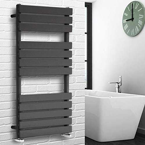 NRG Contemporary Flat Panel Bathroom Heated Towel Rail Radiator Rad Warmer - 1200 x 600 Anthracite
