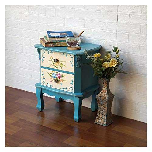 Accent Table Nightstand Bedroom Bedside Cabinet European-style Hand-painted Assembling Antique Telephone Cabinet Furnishing Cabinet Sofa Side Locker Small Table (Color : D)