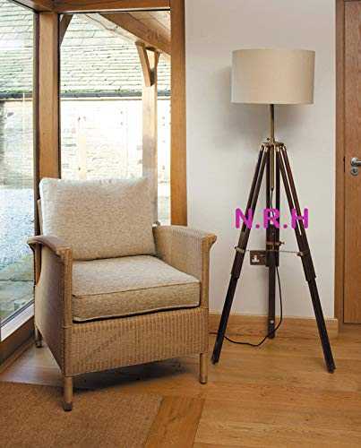 Classical Designer Marine Tripod Floor Lamp Retro Vintage Wooden Tripod Lamp (with Out Shade)