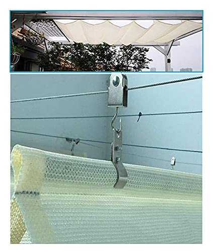 MALSWDJX Retractable Roman Sail Shade, 95% UV Blockage Wave Canopy Awning, Wire Sliding Shade Fabric For Outdoor Swimming Pool Yard Pergola Breathable Polyester, Custom Size