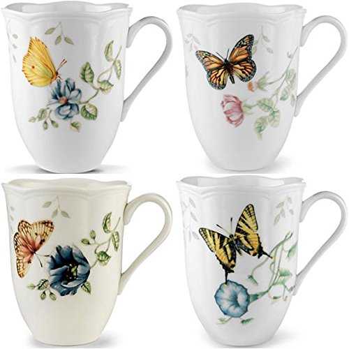 Lenox Butterfly Meadow 12oz Mugs, Assorted Set of 4