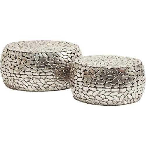 Kare Coffee Table Pebbles Deluxe Silver (2, Metal, 66 x 66 x 30