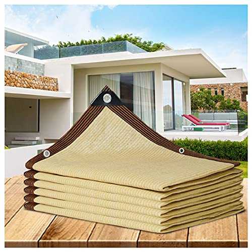 LIFEIBO Shading Net,Shade Cloth, Exterior Permeable Anti-Aging Sun Shades Covers With Eyelets Enhanced For Patio Canopy Awning UV Shelter Polyester, 39 Sizes (Color : Beige, Size : 6x14m)