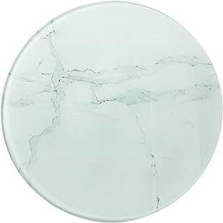 Home Supplies 50CM White Marble Table Top 8mm Thickness Tempered Glass Round Flat Polished Edge Kitchen Dining Table Top Glass Round Replacement Protector