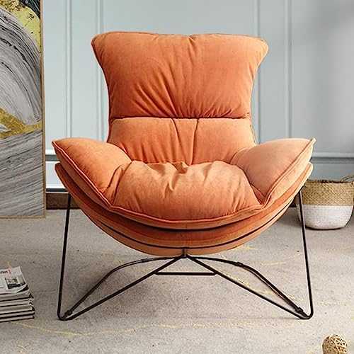 Lazy Recliner, Modern Armchair, 6mm Refined Carbon Steel, Removable Soft Package Design, Accent Chair, for Small Household Living Room Leisure Balcony (Color : Orange)