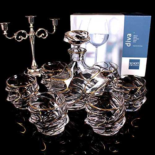 GAOWhisky Glass Creative Wine Glass Wine Glass Crystal Glass 1 Cup Set Phnom Penh/Wave Seven-Piece Set