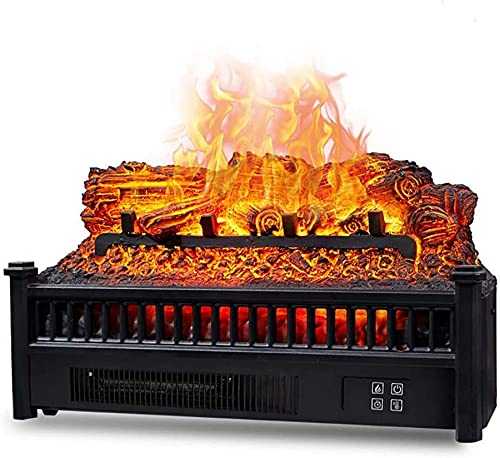 Eternal Flame electric fireplace wood heating electric fireplace insert wood quartz Realistic ember bed fan heater with infrared remote control black