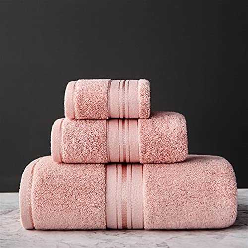 Adult Bath Towel Cotton Strips, Used For Beach Baths,Soft Towels, Fluff And High Absorben,3Piece Sets (Color : Yu se, Size : 3Pcs Towel set)