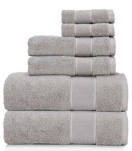 Ralph Lauren Sanders Towel 6 Piece Set Pewter Grey - 2 Bath Towels, 2 Hand Towels, 2 Washcloths