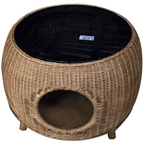 YUESFZ End Tables Coffee Table With Storage, Elegant Living Room With Round Side Table, 4-season Universal Rattan Cat Delivery Room, Small Kennel (Color : Black, Size : 40 * 55 * 20cm)