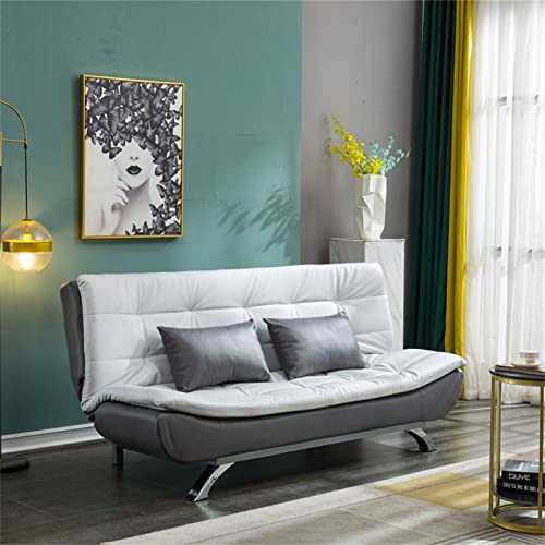 DameCo Sofa Bed,2 Seater Sofa Technology Cloth Recliner Sleeper Sofa,3 Angles Adjustable Back with Chrome Legs,Convertible Folding Sofa Bed, for Living Room Bed Room,gray interesting