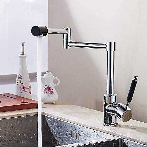 -Taps,Faucets,Hot Cold Mixer Tap The Copper Gold European Rotary Tank Washing Dishes in a Bathtub Faucet Foldable Kitchen Sink Hot and Cold Water Faucet