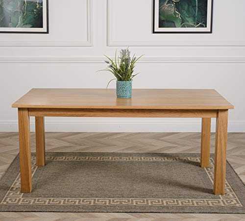 Oslo 6ft Table Solid Oak Dining Table Only | 180cm x 90cm Farmhouse Dining Table 6 Seater by Oak Furniture King