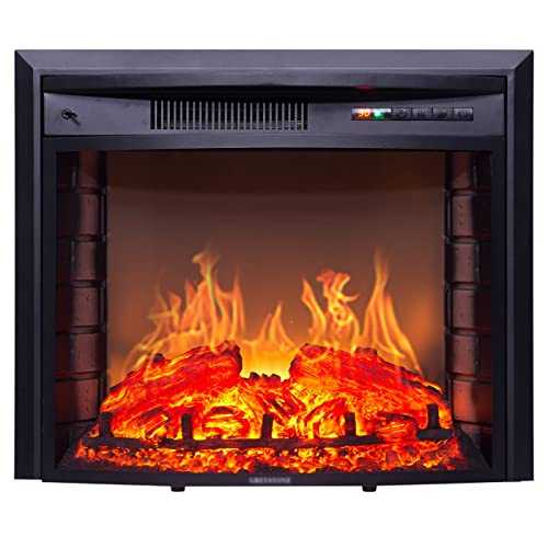 Arc Recessed Electric Fireplace, Electric Fireplace Inserts 22 Inch, Electric Fireplace Heater, Electric Wall Fireplace Entertainment Center, With Remote Control And Adjustable Flame ( 61*21*55cm)