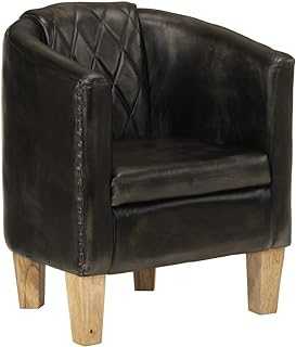 RAUGAJ Chairs,Arm Chairs, Recliners & Sleeper Chairs,Tub Chair Grey Real Leather