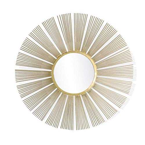 XWZH Mirrors for Wall Mirrors for Living Room Stylish Metal Circular Starburst Round Modern Living Room Bedroom Wall Mirror (80cmx80cm) (Color : B)