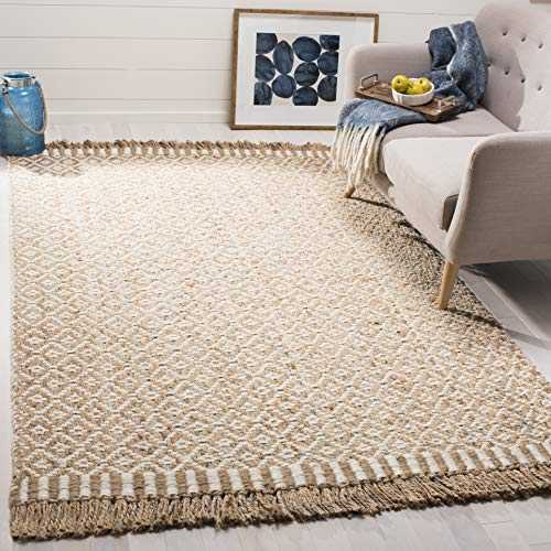 Safavieh Natural Fiber Collection NF182A Hand-woven Jute Area Rug, 9' x 12', Natural/Ivory