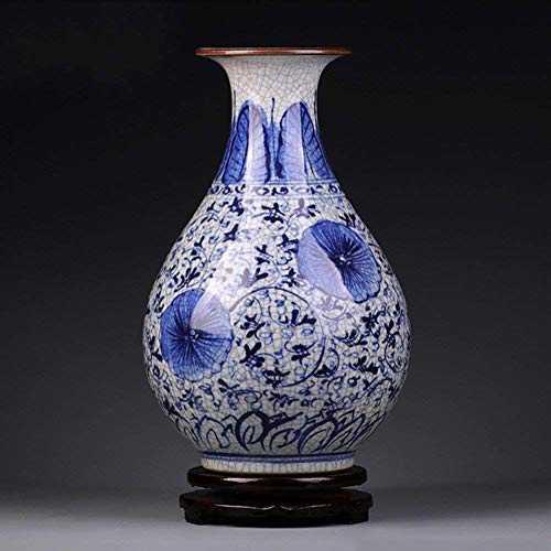 YUBIN Ceramic Vase blue and white porcelain living room,Traditional Chinese Modern Art Decoration For office or home-F H24cmxD21cm (Color : C, Size : H31cmxD20cm) (Color : C, Size : H31cmxD20cm)