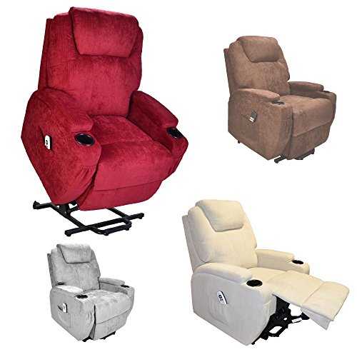Burlington dual motor electric Riser and Recliner mobility lift chair - choice of colours (Wine Fabric)