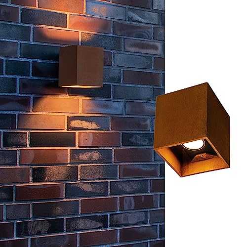 SLV Wall-Mounted Light Rusty® UP/Down WL / Lighting for Walls, Paths, entrances, LED spot Outdoor, Surface-Mounted Light Outdoor, Garden lamp / IP65 3000/4000K 14W 544 / 833lm rost 65 Degrees