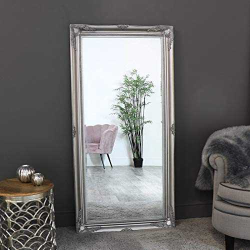 Melody Maison Large Ornate Silver Wall/Floor Mirror 158cm x 78cm