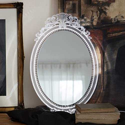 Wall Mounted Mirror, Large Makeup Mirror, Oval Crystal LED Lighted Vanity Mirror for Bedroom, Bathroom, Waterproof Design, Natural Light (Color : White light, Size : 40 * 60cm) (White Light 40*60cm)