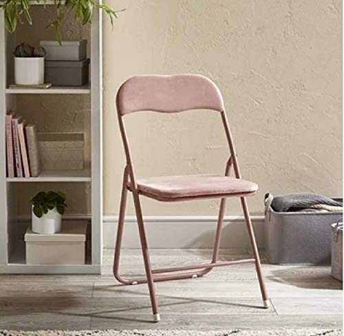 RA-HOMESTORE® New Gorgeous Luxe Velvet Folding Chair - Blush, Easily Folds Away Compactly For Great Storage.